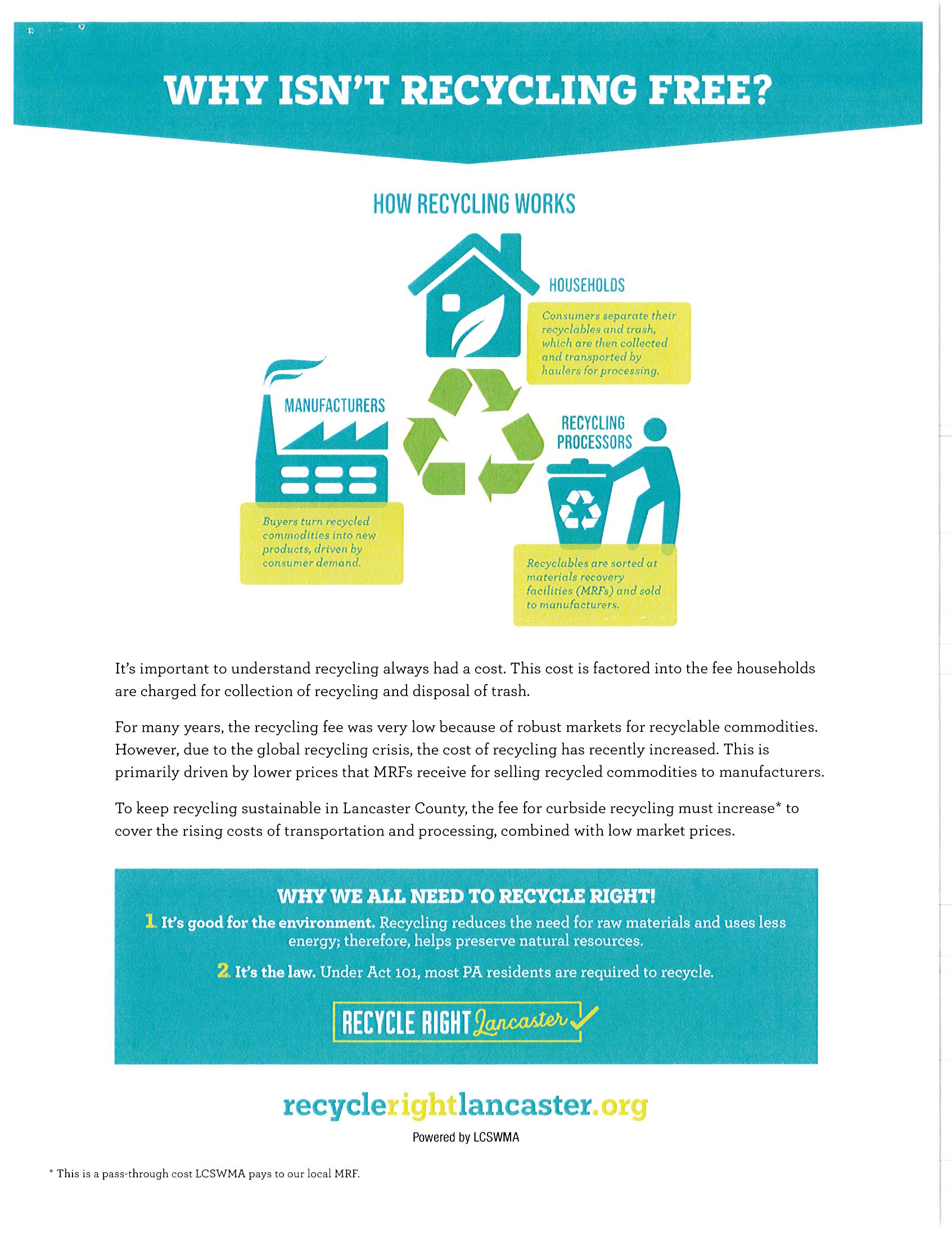 Why isn’t recycling free